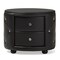 Baxton Studio Davina Hollywood 2-drawer Black Faux Leather Upholstered Nightstand 122-6756 - alternate 1